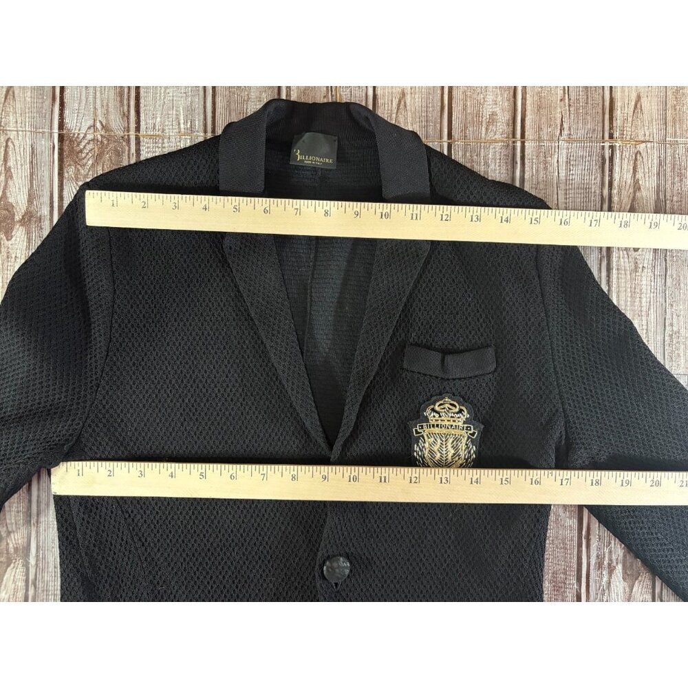 Billionaire Couture Embroidered Logo knit blazer sz S color Black NWOT $2345 - Picture 9 of 10